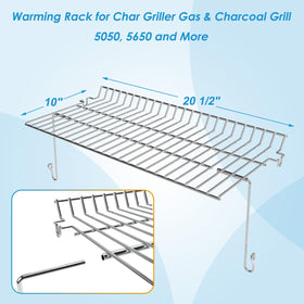 BBQration warming rack Char Griller 5072 fit supports versatile grilling.