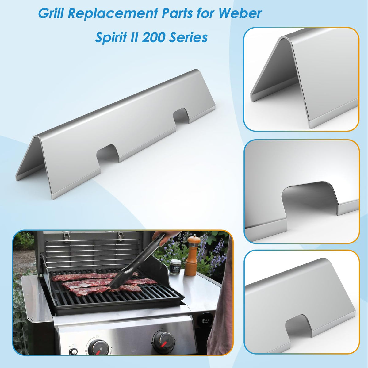 BBQration heat deflector 67060 protecting panels while guiding heat