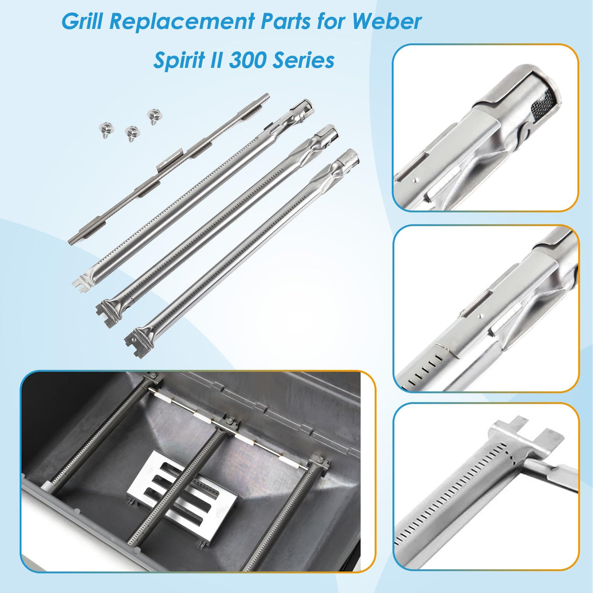 BBQration heat deflector for Spirit II helps protect grill internals.