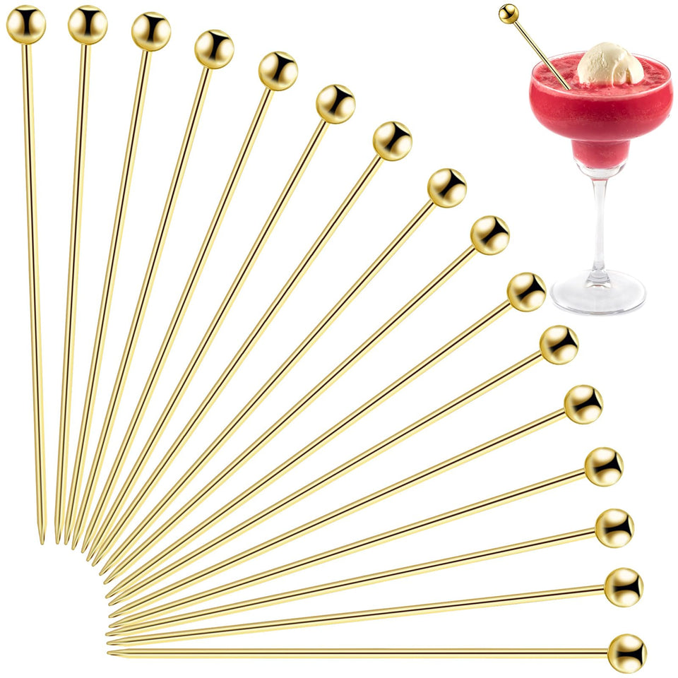 BBQStyle cocktail picks with ball head for effortless garnishing of olives and fruit