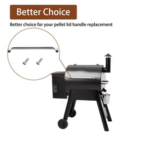 BBQtopia 18-inch lid handle packaging; includes screws for setup.