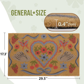 BBSET blue floral swan mat at the front door keeps entry clean and stylish.