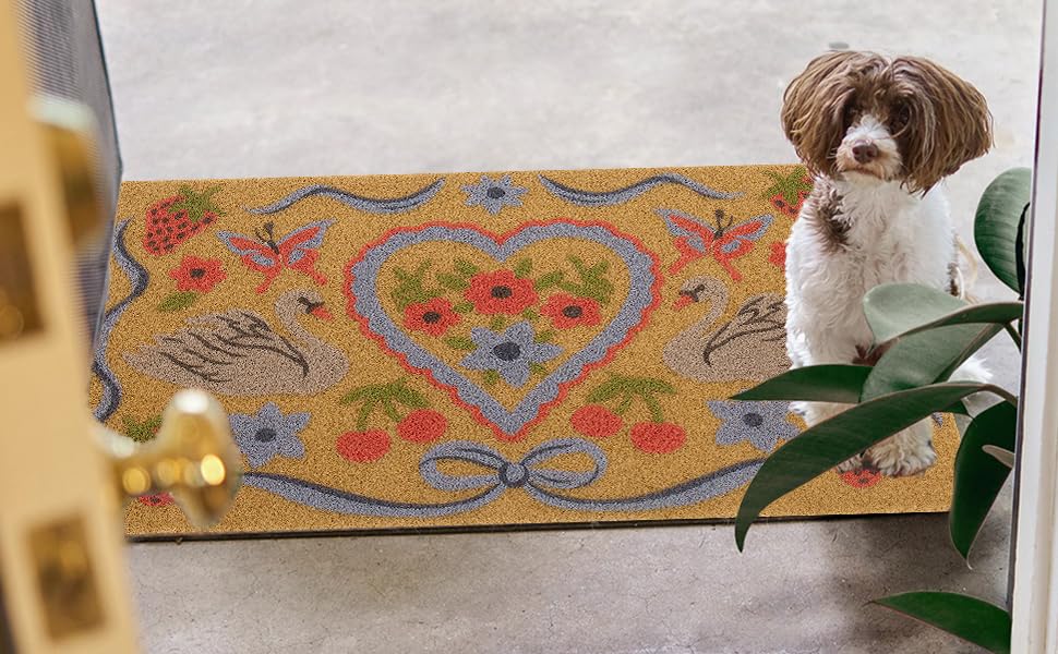 BBSET 30x17 inch mat fits standard doors with easy care.