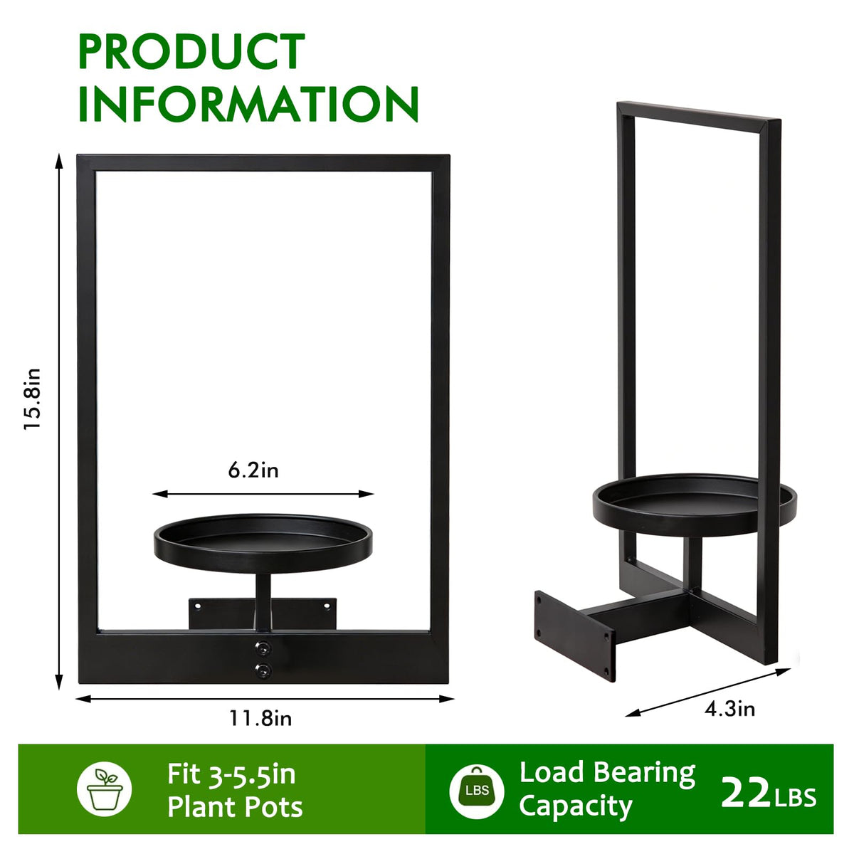 bbteroiu heavy-duty wall shelf designed to hold up to 22 lbs securely