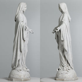 Outdoor display-ready 24in Virgin Mary statue by BC Buildclassic for yards and hallways