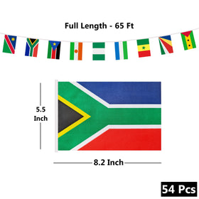 BCLin 54 flags on a 65ft banner for vibrant indoor or outdoor celebrations.
