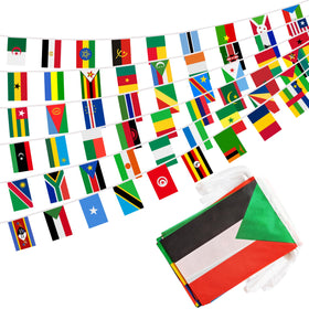BCLin Africa 54-countries banner string displays all flags for classroom or event decor.