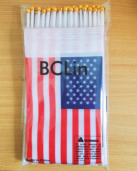 BCLin 50-pack USA flag set enhances backyard and event ambiance