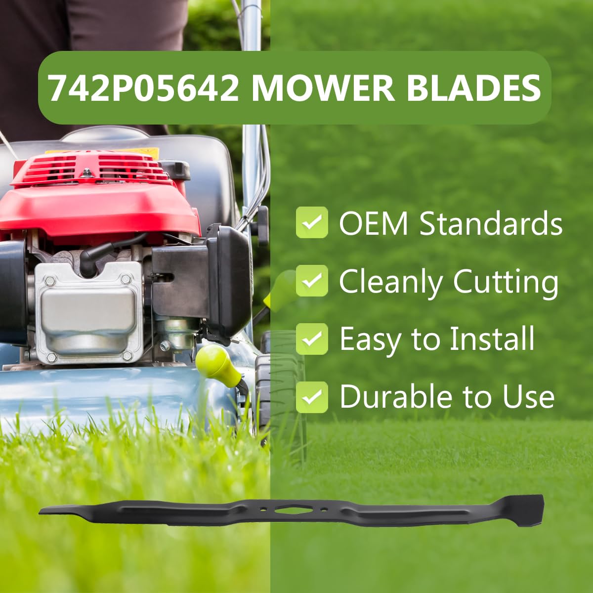 BCQNXX 21-inch blade assembly ensures precise fit on 21-inch decks.