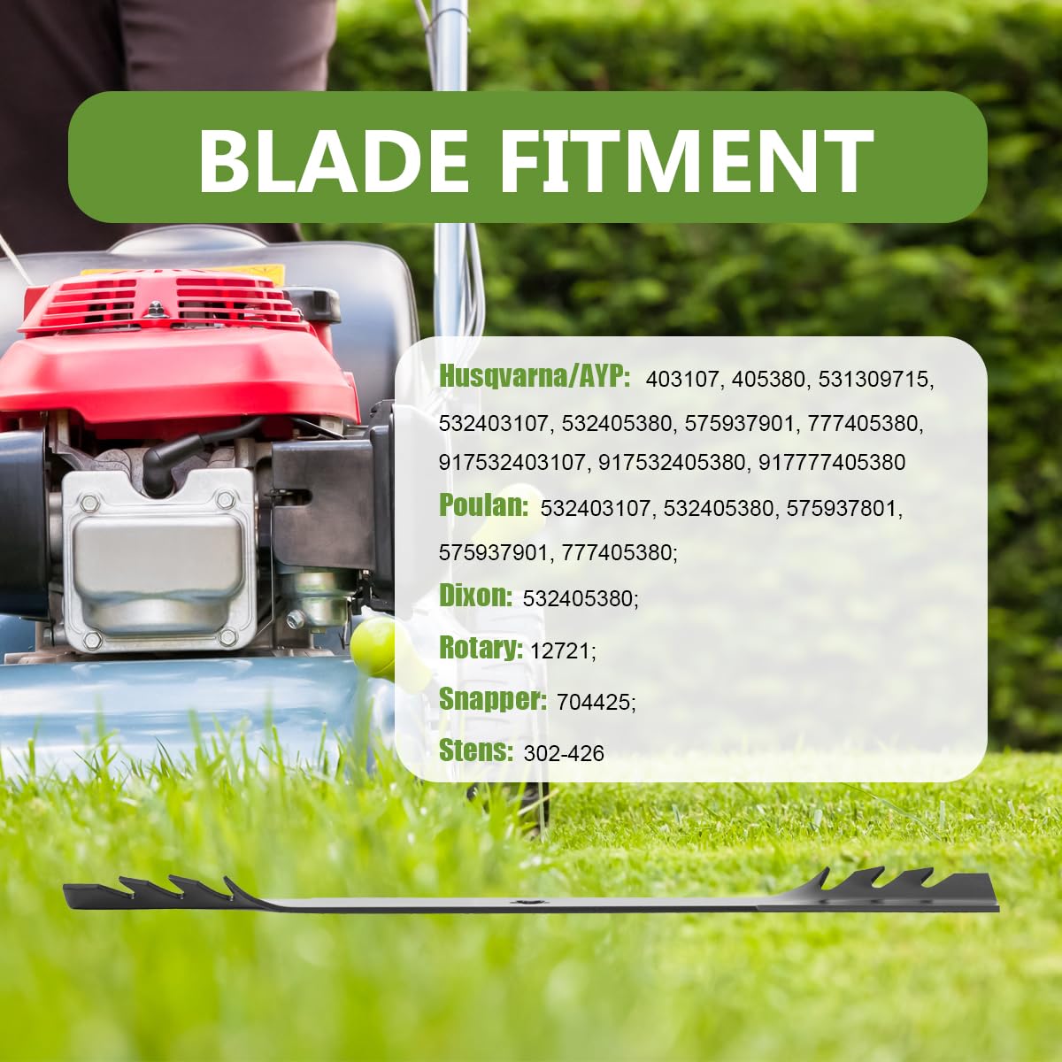 BCQNXX compatibility chart highlights versatile Husqvarna and AYP compatibility.