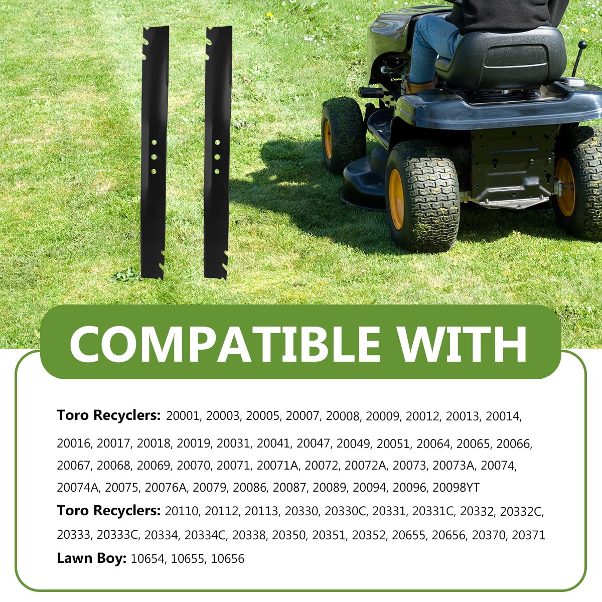 BCQNXX compatible blade set for Toro Recycler and Lawn Boy decks