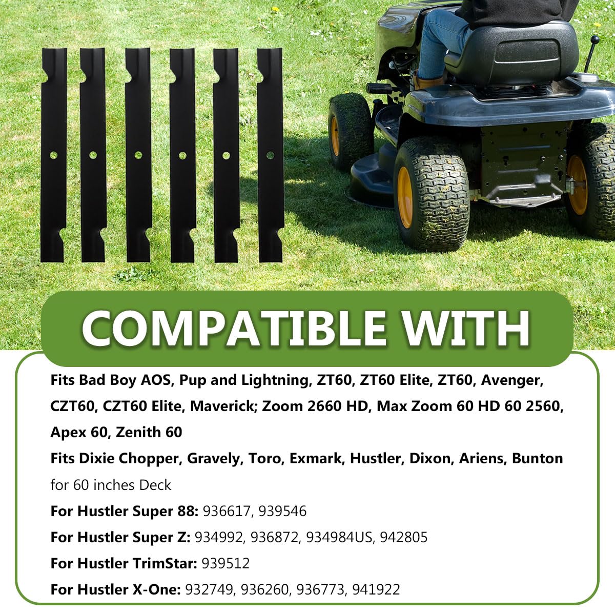 BCQNXX durable steel construction resists wear for long-lasting lawn care.