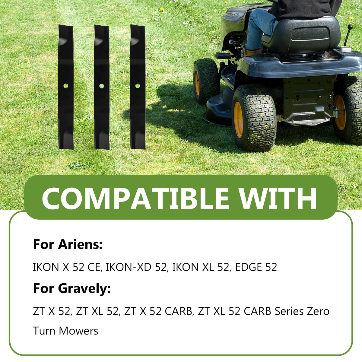 BCQNXX gravely-zt-xl-52 blades provide consistent cuts across lawns.