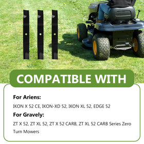 BCQNXX gravely-zt-xl-52 blades provide consistent cuts across lawns.
