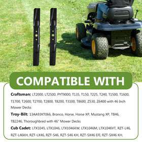 BCQNXX blade installed on a 46-inch mower deck delivering even clipping.