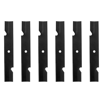 BCQNXX high lift blades 6-pack side view for precise lawn cuts.