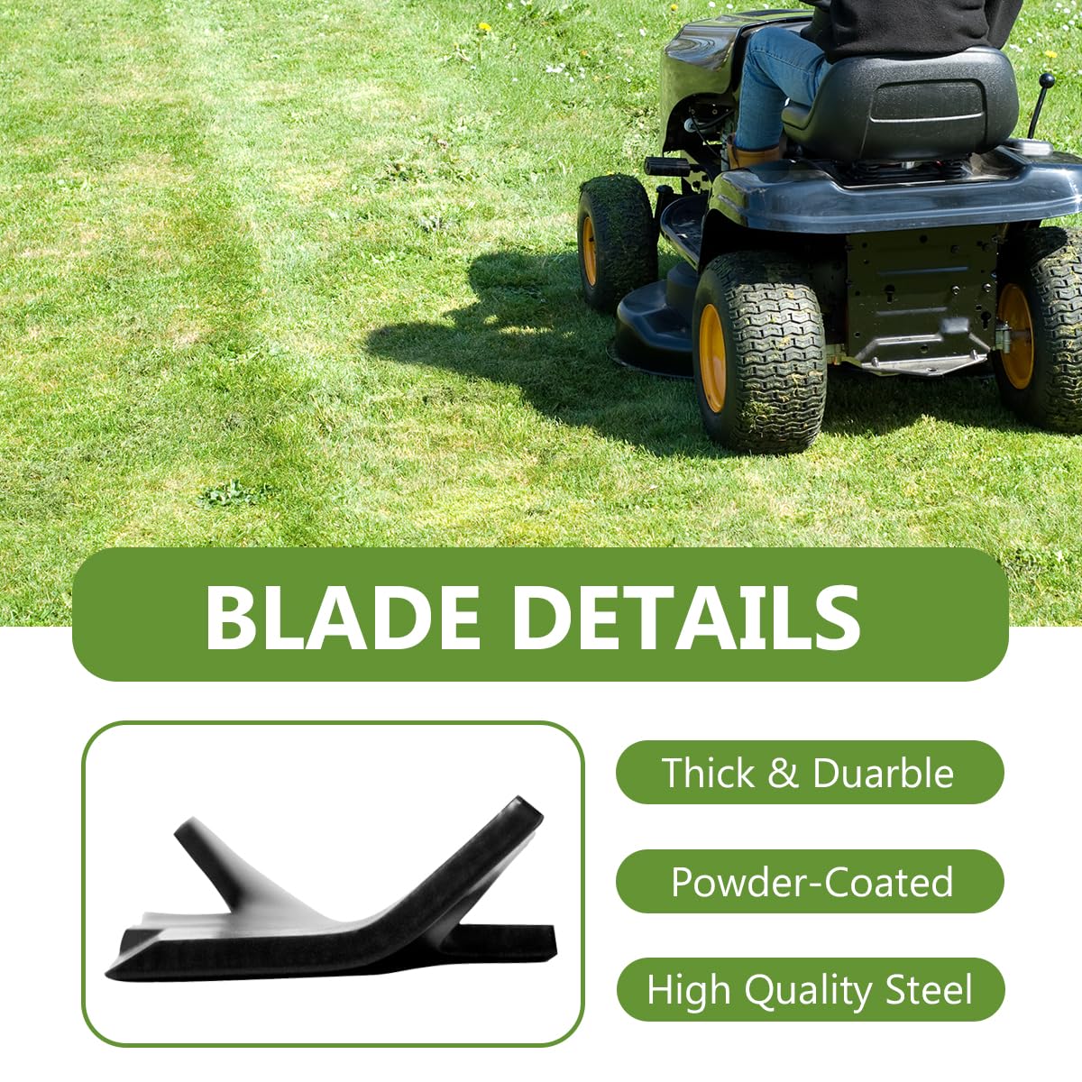 BCQNXX high lift blades compatibility label lists supported brands.
