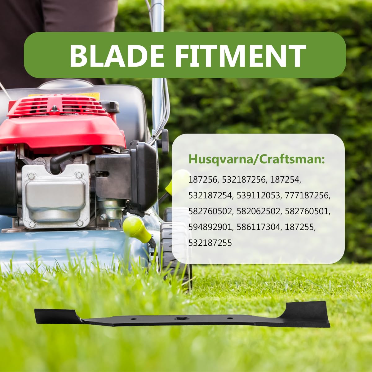 BCQNXX high lift blades metal finish resists rust during outdoor mowing sessions.