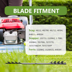 BCQNXX mulching blades 21-inch cutting edge detail for precision mulching and even discharge