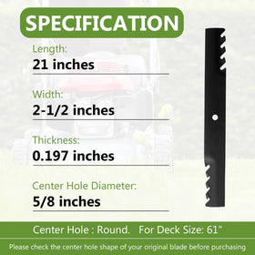 BCQNXX mulching blades replacement numbers cover major brands for 61-inch mowers