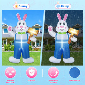 B&D Easter bunny with triple anchors ensures stable outdoor display.