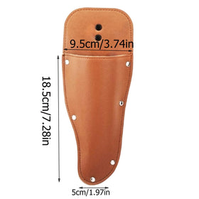BDHRKTE garden pruner sheath in two-color PU leather for durable protection.