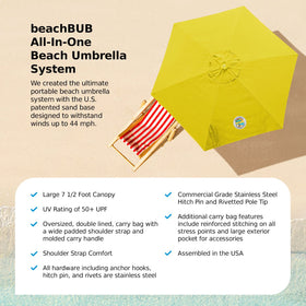 BeachBUB 3-year frame warranty communicates lasting confidence in the structure