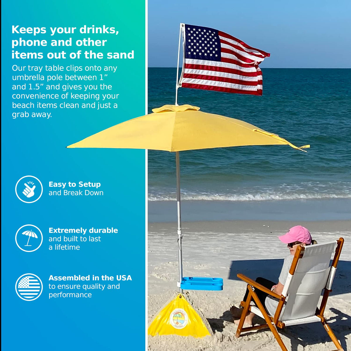 BEACHBUB two-trays stackable design keeps essentials reachable.