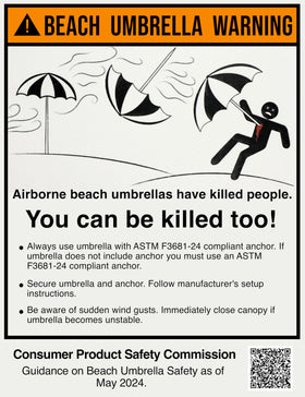 BeachBUB Ultra Base on sand keeps your umbrella upright.