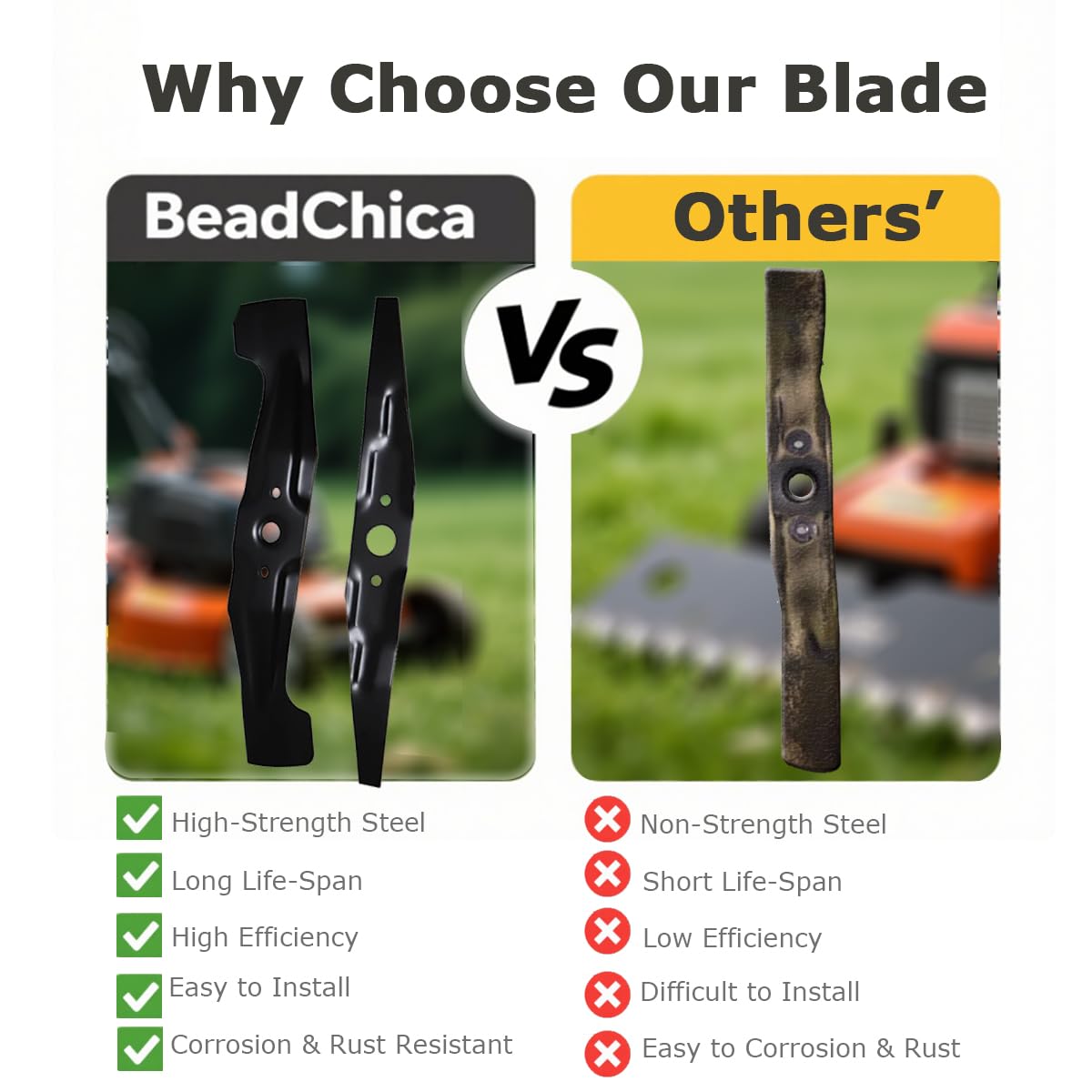 BeadChica HRX217 blade installation steps guide image.