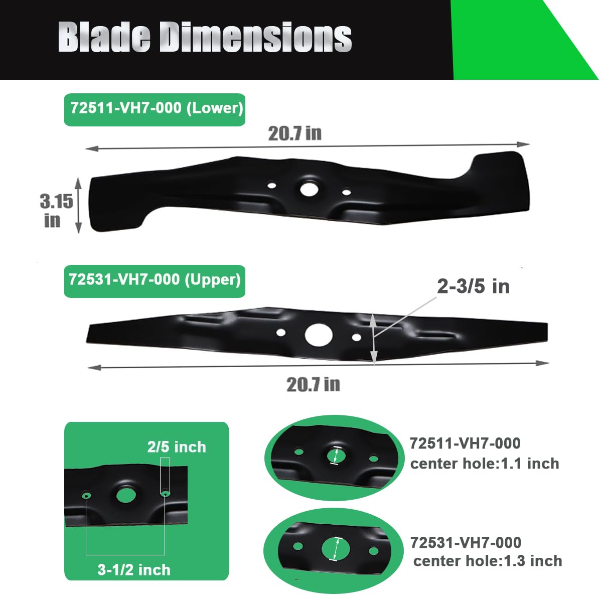 BeadChica HRX217 lower blade, smooth mowing and even clippings.