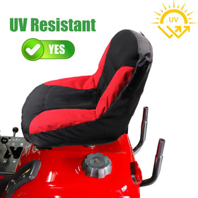 BeadChica premium 600D Oxford fabric seat cover on a mower.