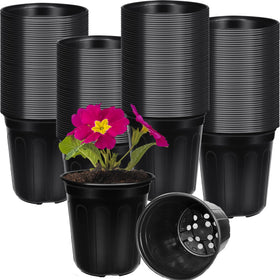 BeapTcely 1-Gallon nursery pot with drainage holes for seedling growth.