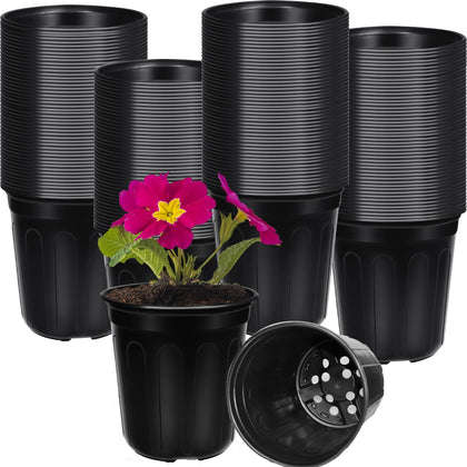 BeapTcely 1-Gallon nursery pot with drainage holes for seedling growth.
