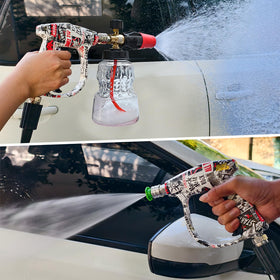 Bear Force aluminium foam cannon attachment for even soap distribution.