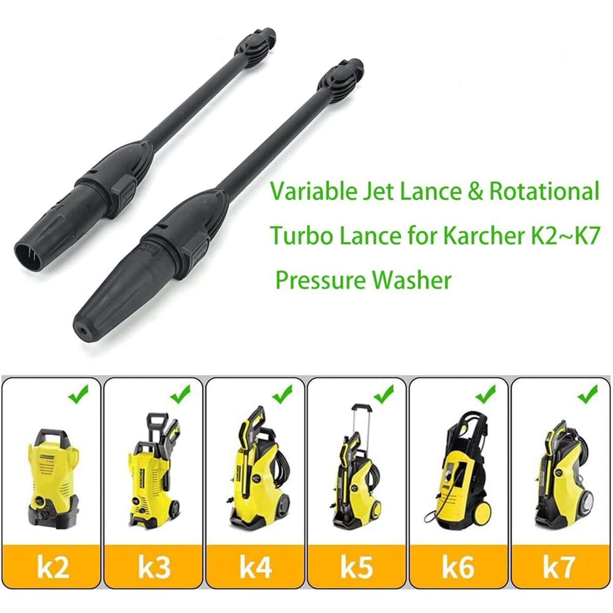 Bear Force rotating lance attachment for 360 degree spray in corners