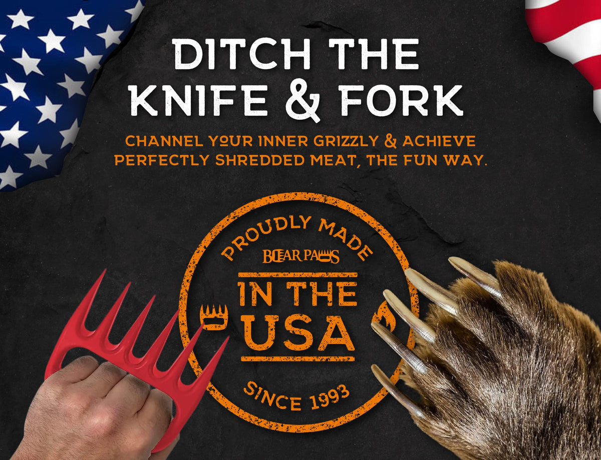 Bear Paws claws lift hot poultry safely during carving.