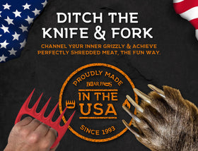 Bear Paws claws lift hot poultry safely during carving.