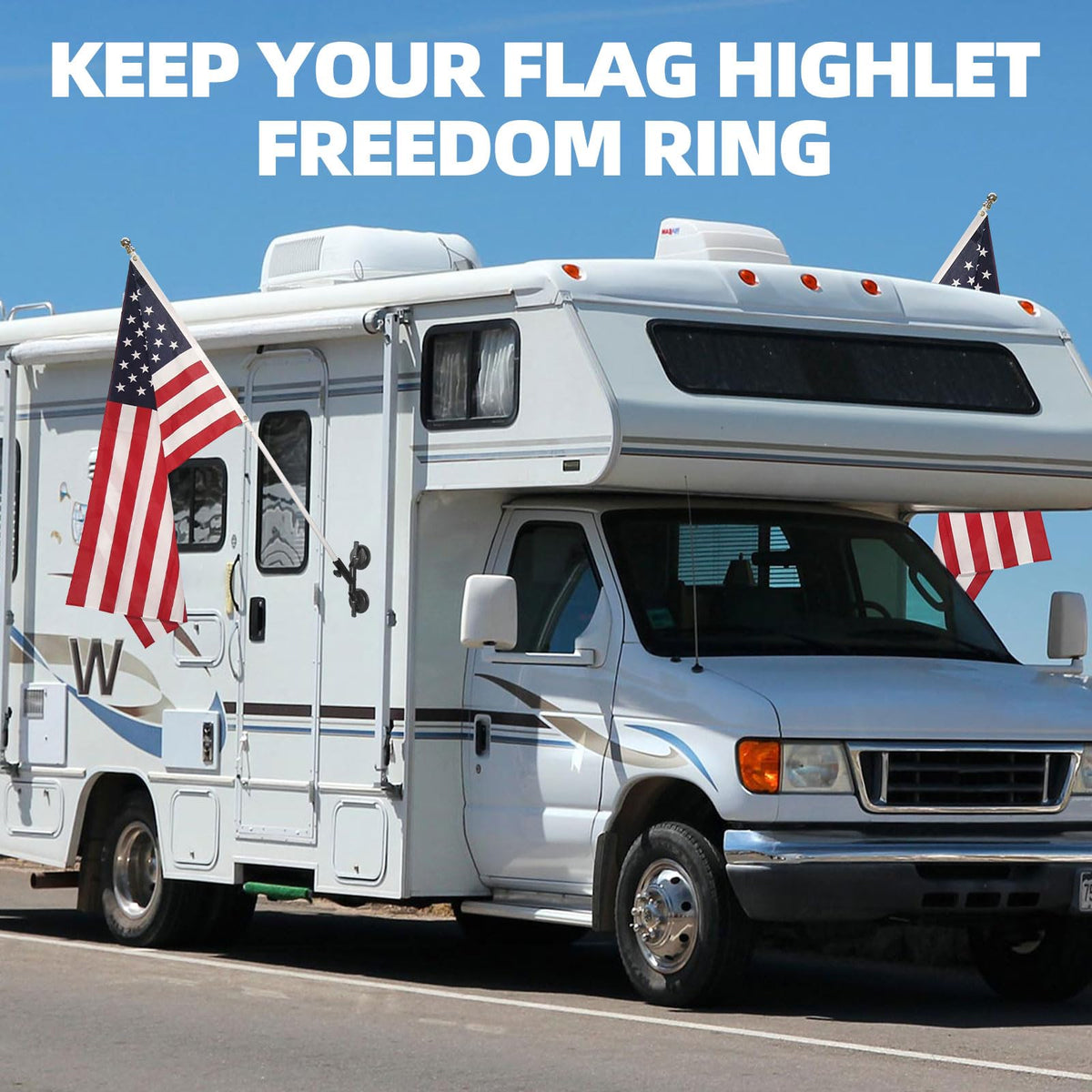 BEASYE flag display on car and boat for secure, high-visibility outdoor use