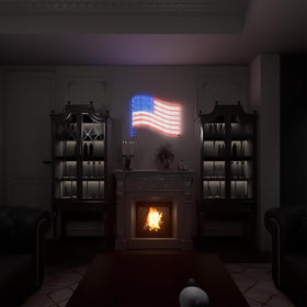 Beatineon red-white-blue rope LEDs create striking patriotic outline.