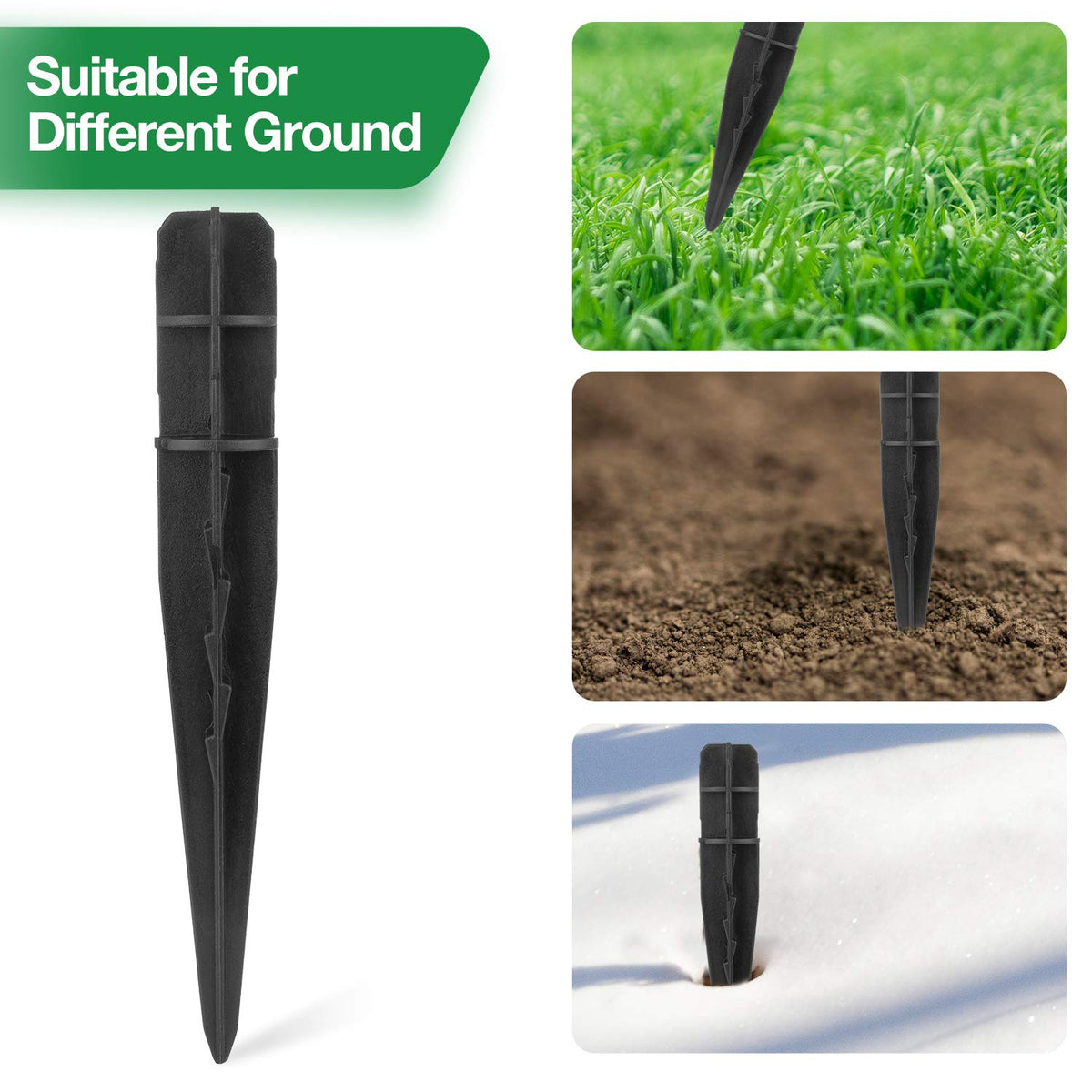 Beau Jardin IP65 weatherproof spikes resist rain, snow, and frost.