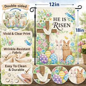 Beaver Rain Cat Easter flag cleans quickly with damp cloth after weather exposure.