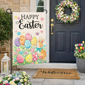 Beaver Rain Cat Happy Easter bunny flag for cheerful outdoor décor