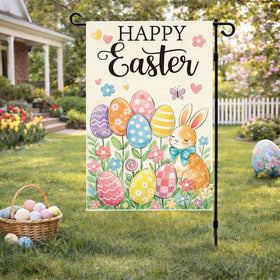 Beaver Rain Cat Happy Easter flag double-sided design remains vivid from any angle