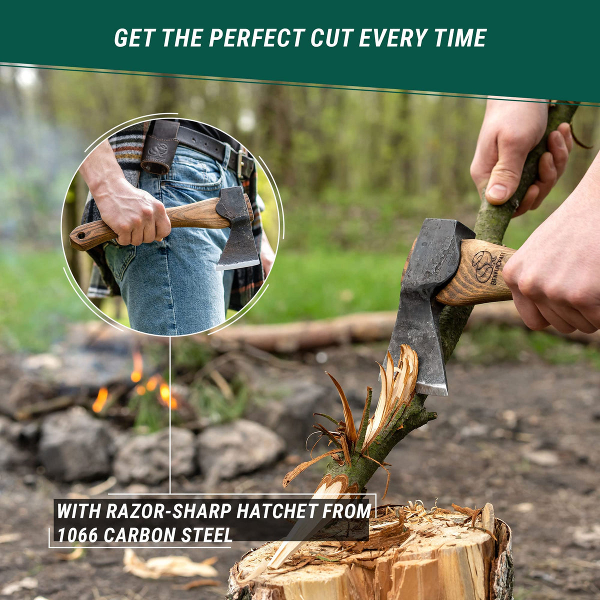 BeaverCraft AX1 in use for versatile wood carving application.
