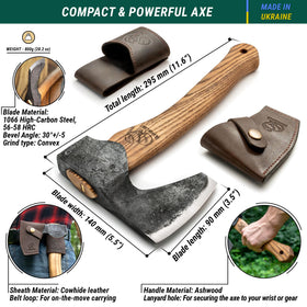 BeaverCraft AX6 30-degree bevel convex grind for deep, clean cuts in wood