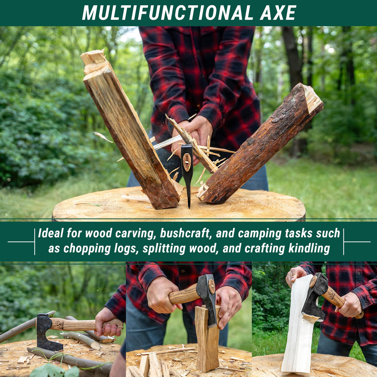 BeaverCraft AX6 bearded axe design for precise carving outdoors