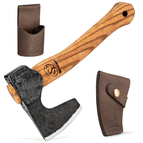 BeaverCraft AX6 hatchet with ashwood handle for balanced control during chopping and camping