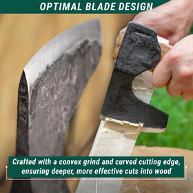BeaverCraft AX6 high‑carbon steel head built for rugged camp use and wood splitting