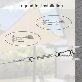 BEAYFILY sun shade kit diamond pad eyes anchor points for versatile installations.